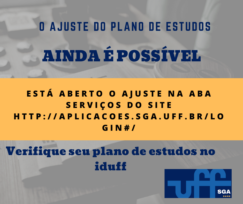 Alerta sobre o ajuste do plano de estudos.